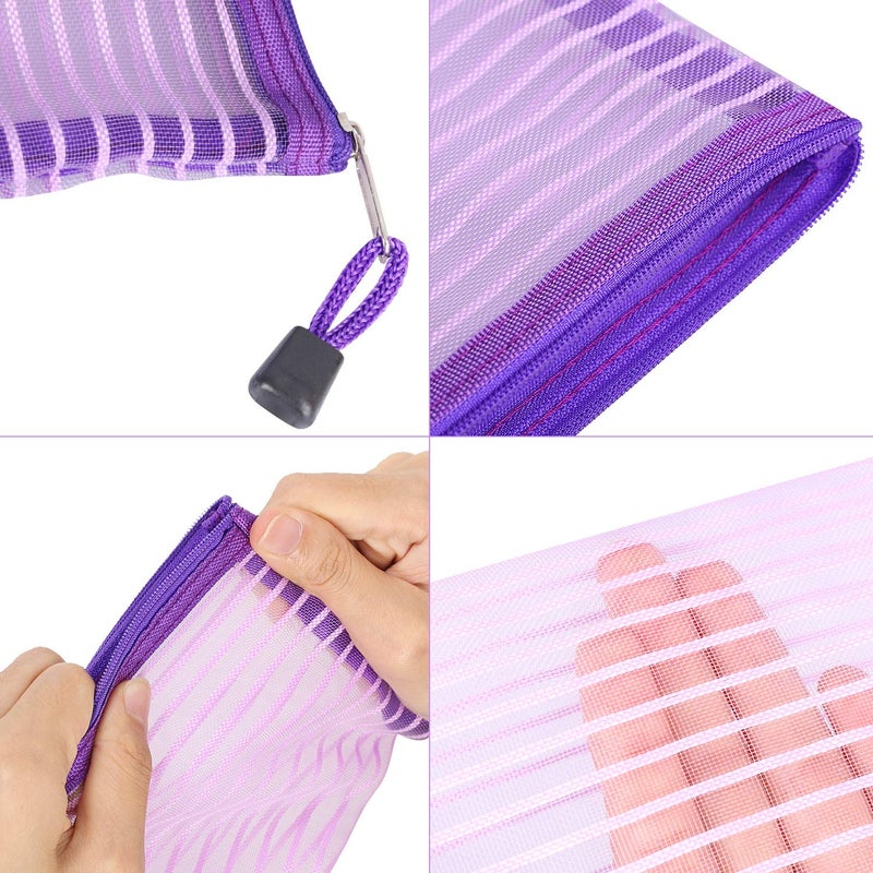Sinzip 20 Pack Multicolored Zipper Mesh Pouch, Zipper Pencil Pouches Pen Bags, Multipurpose Travel Bags for Cosmetic School Office Supplies and Travel Accessories, 10 Colors (Assorted A) - Image 3
